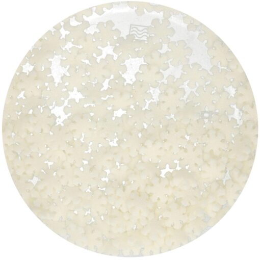 Decoratiune din zahar - GLITTER SNOWFLAKES WHITE - 50 GR - Funcakes