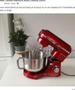 Robot de Bucătărie Mixer cu bol de 6.2 L - 1500W -Roșu- cu blender și tocător-Anyta Cooking