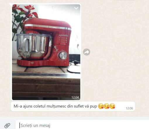 Robot de Bucătărie Mixer cu bol de 6.2 L - 1500W -Roșu- cu blender și tocător-Anyta Cooking