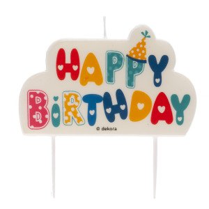 Lumanare Happy Birthday 10X6CM - DeKora