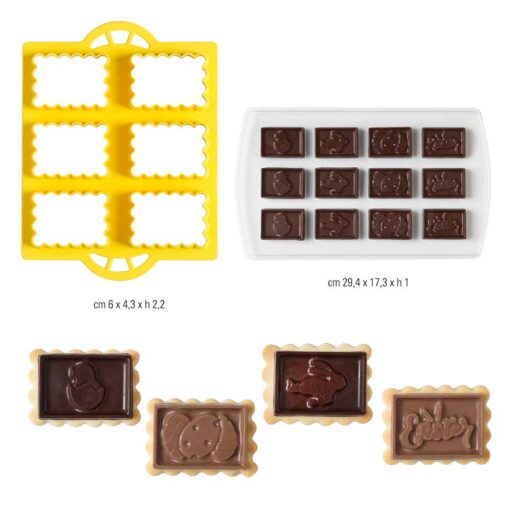 Decupator din plastic - Biscuiti cu ciocolata forme Paste - 6 x 4,3 x 2,2 h cm - Decora
