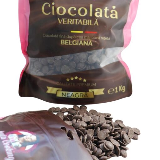 Ciocolată Fină Veritabilă Neagră , bănuți , cacao 55% - 2kg - Anyta Cooking