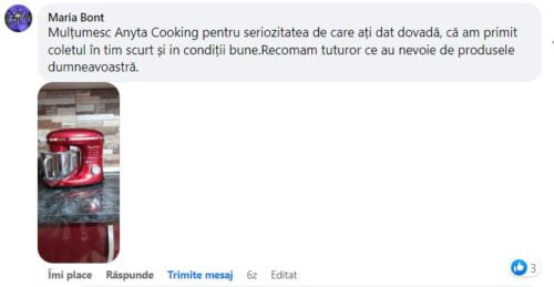 Robot de Bucătărie Mixer cu bol de 6.2 L - 1500W - Roșu - Anyta Cooking photo review