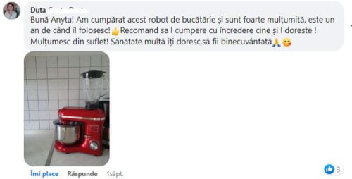Robot de Bucătărie Mixer cu bol de 6.2 L - 1500W -Roșu- cu blender și tocător-Anyta Cooking photo review