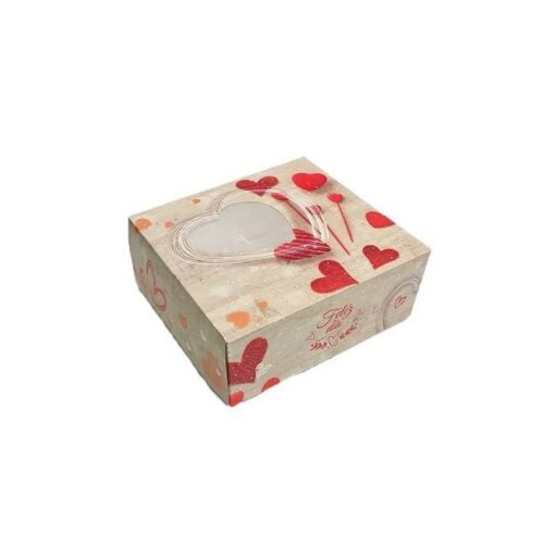 Cutie patrata cu inimioare rosii, Valentine's Day - 23.5 X 23.5 X 8 CM